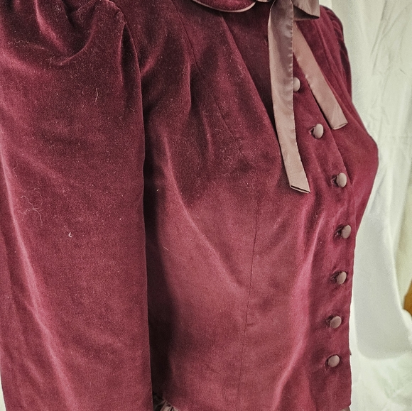 Vintage 70's wine Blazer & Skirt - Picture 6 of 15